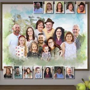 Ritratto commemorativo personalizzato, aggiungi la persona cara alla foto di famiglia, tributo personalizzato per i defunti, ricordo sentimentale per la perdita dei genitori