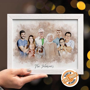 Aggiungi il ricordo di una persona cara defunta alla foto, Ritratto di famiglia in memoria, Opera d'arte commemorativa unica, Regalo per i genitori, Perdita di una persona cara nella foto