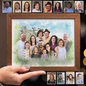Individuelles Familien Portrait: Personalisiertes Portrait auf Leinwand