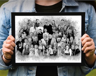 Custom Family Portrait Canvas: Sympathy Memorial Gift
