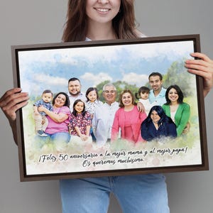 Hispanic Mom Mother’s Day Gift, Custom Hispanic Family Gift, Combine Pictures into Family Portrait, Unique Latino Present for Mother’s Day