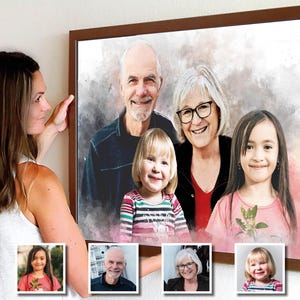 Ritratto commemorativo personalizzato su tela, aggiungi la persona cara alla foto, ricordo di famiglia, regalo sentimentale, dipinto di condoglianze per il lutto