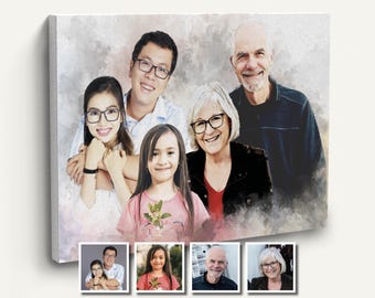 Add Deceased Loved One to Photo – Custom Memorial Portrait on Canvas – Combine Pictures into Framed Collage – Personalized Gift for Parents