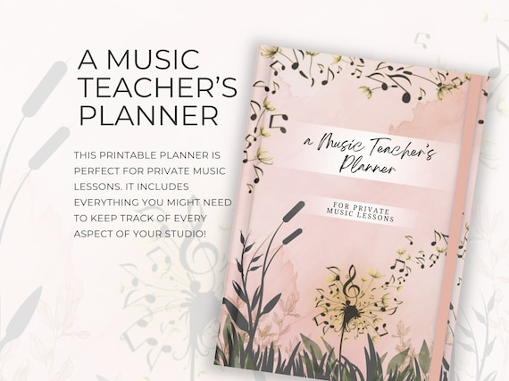Piano Teacher Planner, Printable Resource for Music Lesson Organization, Student Info, Progress Sheets, Assignment Practice Tracker Log NT03