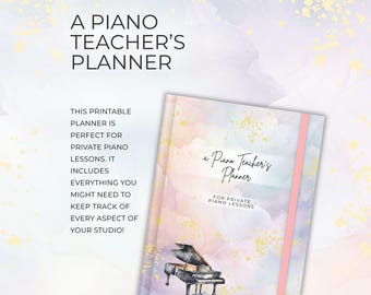 Piano Teacher Planner, Printable Resource for Music Lesson Organization, Student Info, Progress Sheets, Assignment Practice Tracker Log NT02