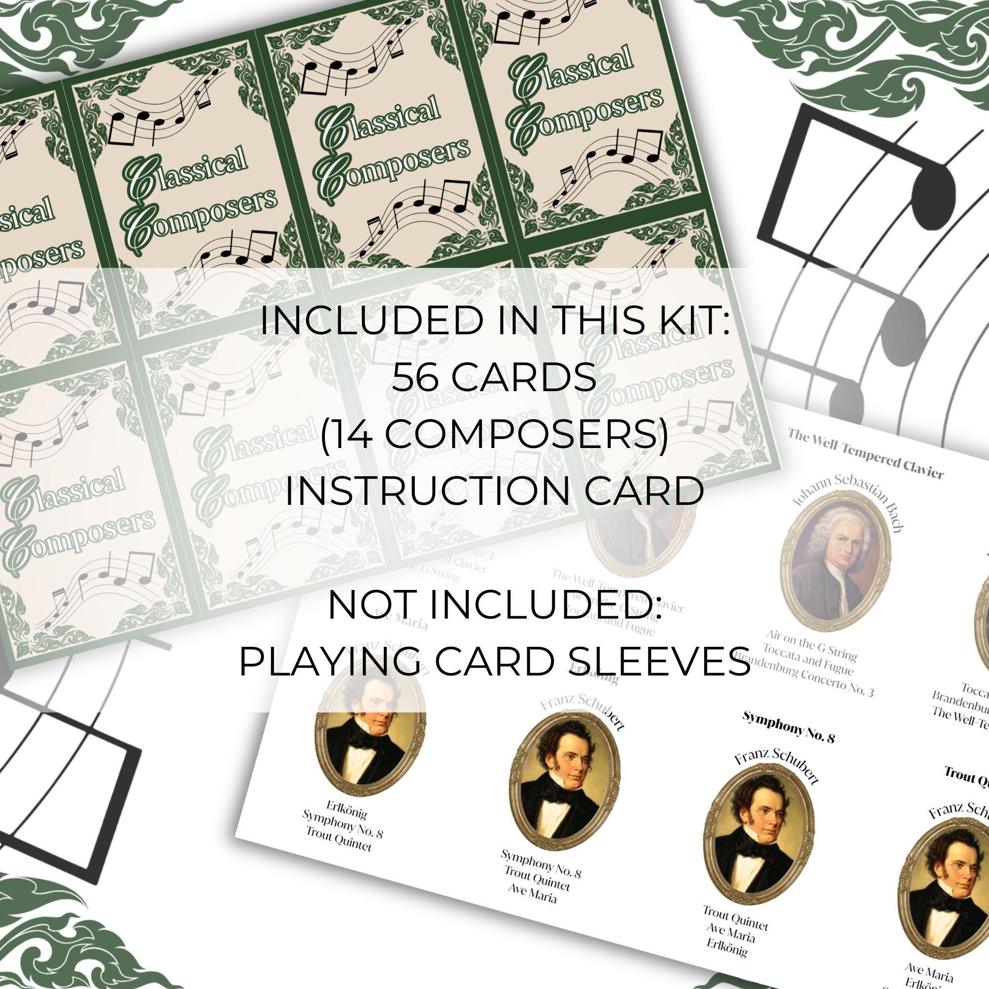 Classical Composers Matching Game, 56 Cards, Printable PDF for Music ...