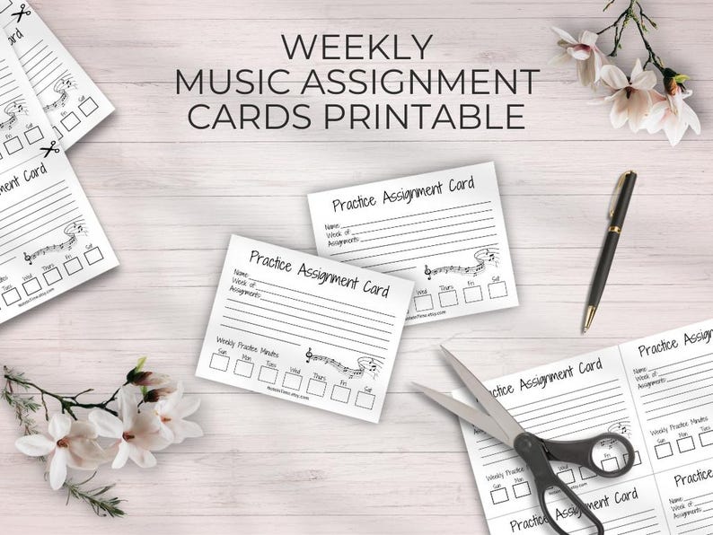 Musician Practice Log, Weekly Music Assignment Sheet, Piano Student ...