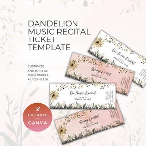 Szablon biletu na recital na fortepian i koncert, wejście na wydarzenie specjalne, wstęp na pokaz, wstęp tylko dla jednej osoby, plik PDF edytowalny w Canva, neutralny NT03