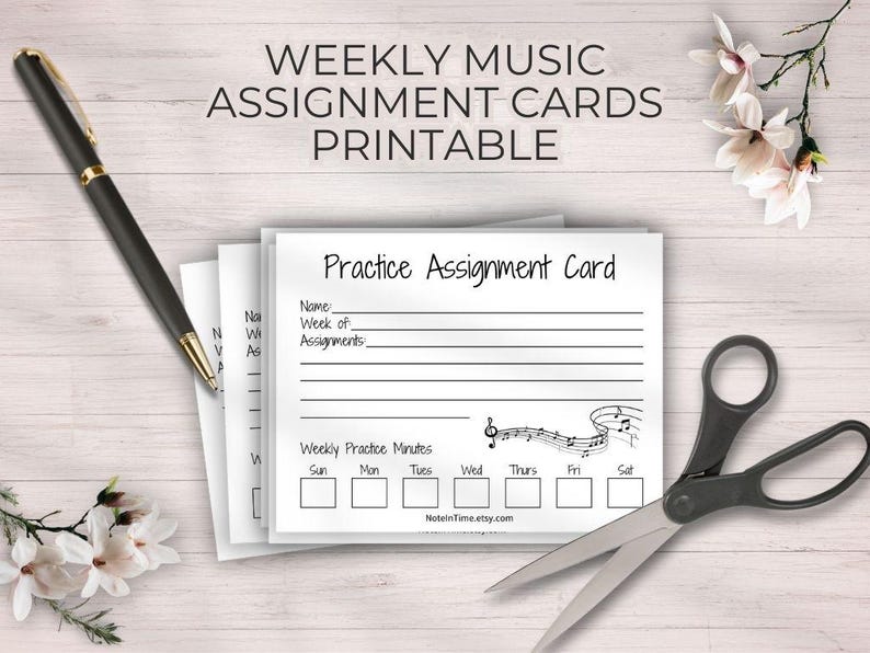 Musician Practice Log, Weekly Music Assignment Sheet, Piano Student ...