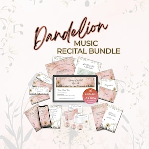Music Recital Bundle, Event Planning Templates, Sign Up, Invitation, Checklist, Signs, Tickets, Program, Certificate, Compliment Cards NT03