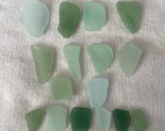 White Sea Glass surf tumbled authentic beach glass lot of 22