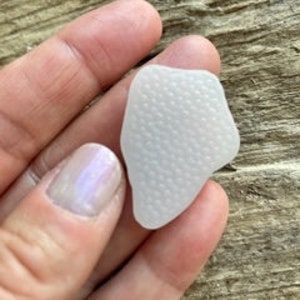 Surf tumbled white beach glass textured authentic frosted pendant size genuine sea glass
