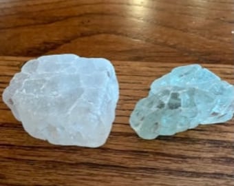 Chunk beach glass white pale aqua authentic frosted surf tumbled crackle cubes genuine lot