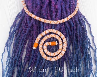 Handgefertigte Biegsame Dread Haarkrawatte – Geschenk Set für Cybergoth und Hippie Frisur, Festival Rave Outfit, Flexible Hair Wrap für Dreads, Loks, Zöpfe