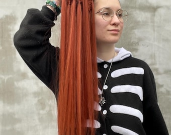 Ginger Copper Faux Dreadlocks – Synthetic Double Ended Dread Extensions