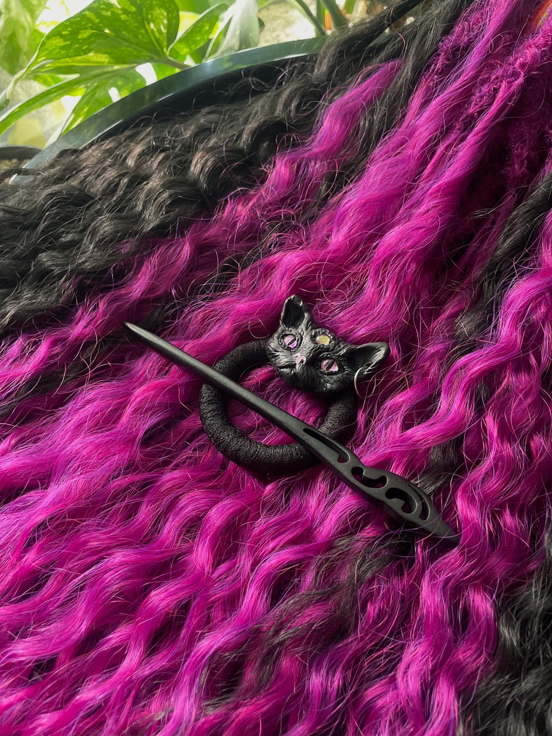 Random Head Accessory Gothic Hair Accessory for Dreadlocks - Random Eyes Moon Cat & Lace ...