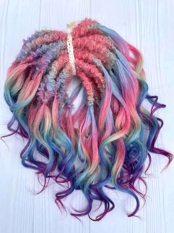 Rainbow Colors Festival Curls - Short Synthetic Double Ended  display picture 1