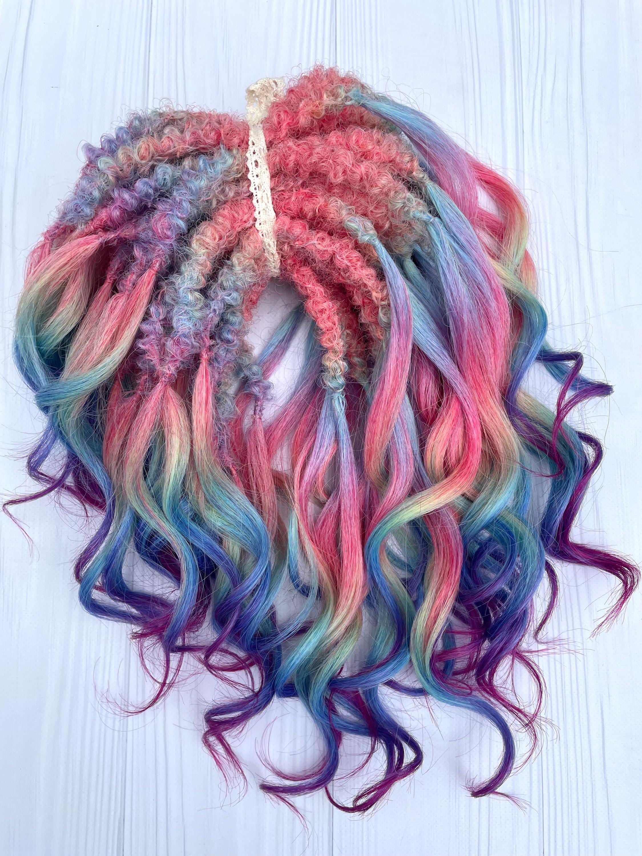 Rainbow Colors Festival Curls - Short Synthetic Double Ended 