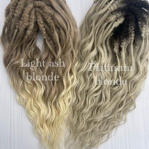 Double Ended Dreadlock Extensions in Light Blonde Color - Boho-Chic Festival Curls Synthetic Wavy Loc Voluminous Crochet Curly Hair Full Set