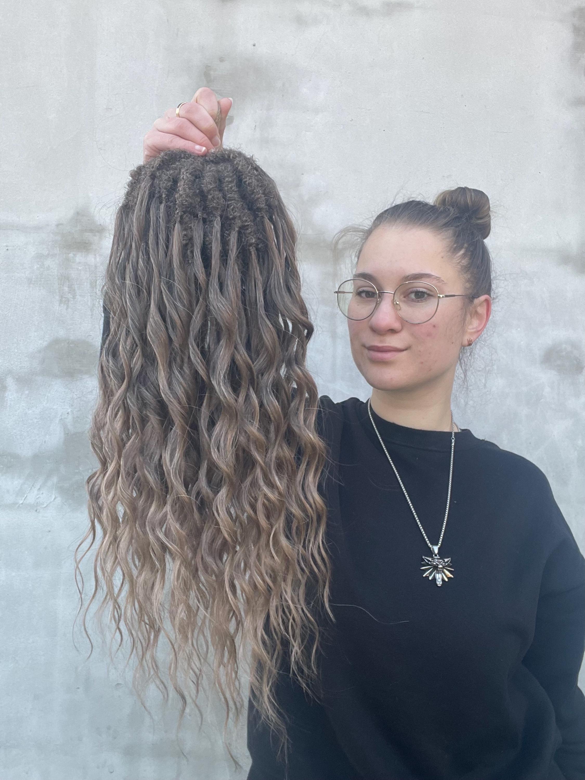 Black brown blonde tie on Loc extensions First time dread extensions experience main image 2