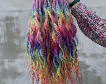 Rainbow Colors Festival Curls - Synthetic Double Ended  display picture 1