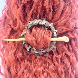 Hippie Haarschmuck für Dreadlocks - Forest Boho gewickelter Halter für Dreads, Holzhaarnadel, Rave Festival Boho Hairstyle-Liebhabergeschenk