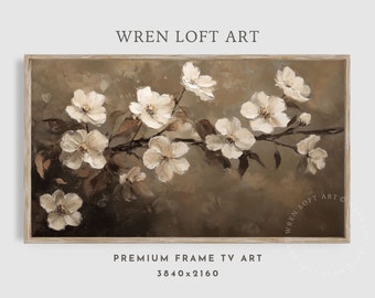 Moody Fall Floral Frame Tv Art, Samsung Frame Tv Art Autumn Botanical Vintage Style Painting Frame Art, Fall Still Life Frame Tv Screensaver