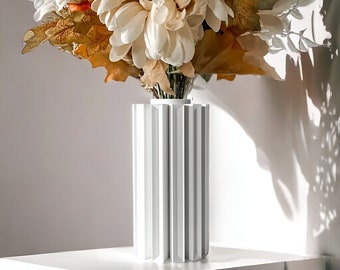 Modern 3D Printed Vase for Flowers | Unique Indoor/Outdoor Decor | Large Vase for Home & Office | Unique Shelf Desk Decoration