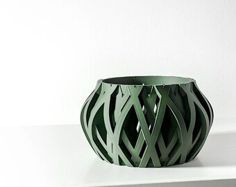 Unique Orchid Planter Pot, Succulent Planter Pot, Indoor Planter Pot, 3d Print Green Flower Pot, Patio Decor, Planter with Drainage