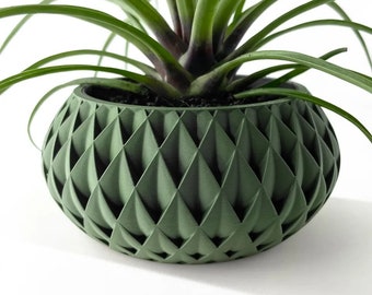 Unieke orchidee plantenbak, sappige plantenbak, indoor plantenbak, 3D-print groene bloempot, terrasdecor, plantenbak met drainage