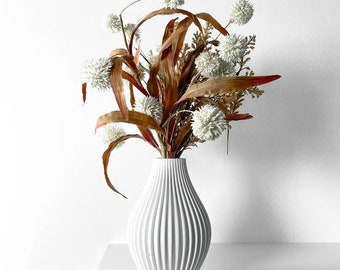 Modern 3D Printed Vase for Flowers | Unique Indoor/Outdoor Decor | Large Vase for Home & Office | Unique Shelf  Desk Decoration