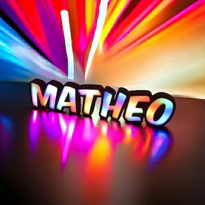 Nombre luminoso 3d con o sin LED