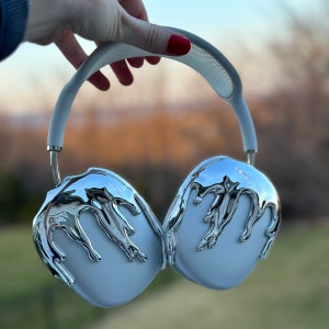 Set of 2, AirPods Max Chrome Covers | AirPods Max Case Attachments | Melting Ice Cream