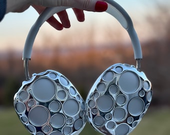 Airpods max シルバー　qlix drip framesセット Qlix Silver Drip Frames for Airpods Max (lightweight Frame Case