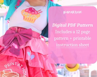 Pinkie Pie Cosplay Sewing Pattern: My Little Pony Equestria Girls (PDF Pattern)