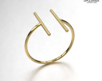 Symmetrical ring solid gold 18k