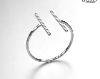 Symmetrical ring solid silver 925