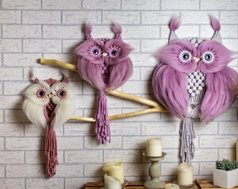 Macrame Owl, Wall Hanging, Decoration, Birthday Gift, Geburtstagsgeschenk, Handgemacht,Handmade ,Wandbehang, Boho, Makramee Eule
