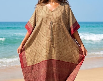 Beautiful Sari Kaftan Dress, Boho Loungewear Kaftan, Recycled Sari Kaftan, Sari Kaftan Maxi Dress