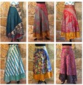 Indian Silk Long Wrap Skirts, Maxi Skirt, Bohemian Skirts, Hippie Skirts, Silk Sari Skirts GiBoho product logo
