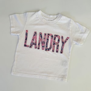 Floral Felt Name T-Shirt