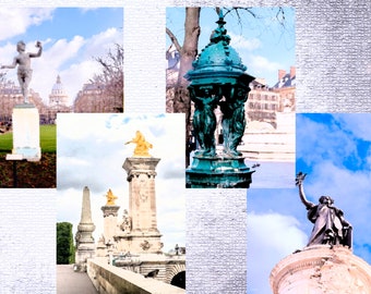 Set di 4 cartoline, souvenir di Parigi