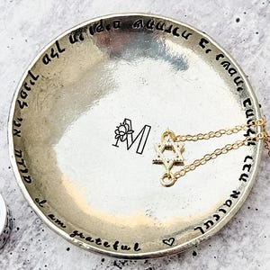 Modeh Ani Personalized Trinket Dish, I am Grateful Jewish Ring Dish for Bat Mitzvah Girl, Jewish Gift for Chanukah, Jewelry Holder for Teen