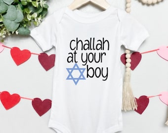 Challah at Your Boy Baby Bodysuit | Jewish Star Outfit