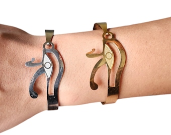 Eye of Horus Bracelet | Ancient  Egyptian Symbol of Protection | Stainless Steel | Stylish, Durable | Ancient Charm Jewelry | Gold or Silver