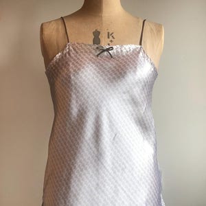 Silk Satin, cream and taupe print Camisole and French Knickers