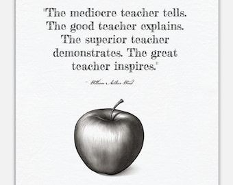 Teacher Quote Canvas Wall Art - Classroom Art Teacher Gift - William Arthur Ward Quote Wall Art