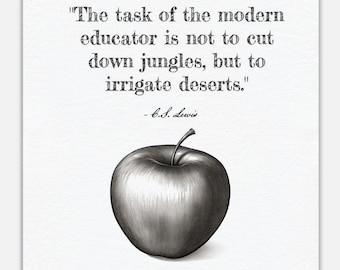 Teacher Quote Canvas Wall Art - Classroom Art Teacher Gift - C.S. Lewis Quote Wall Art