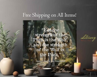 The Jungle Book Canvas Wall Art, Nature Wall Art, Wolf Art