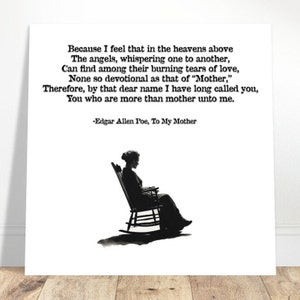 Edgar Allan Poe, To My Mother Poster - Einzigartige Geschenkideen für Mama Poetry Wandkunst